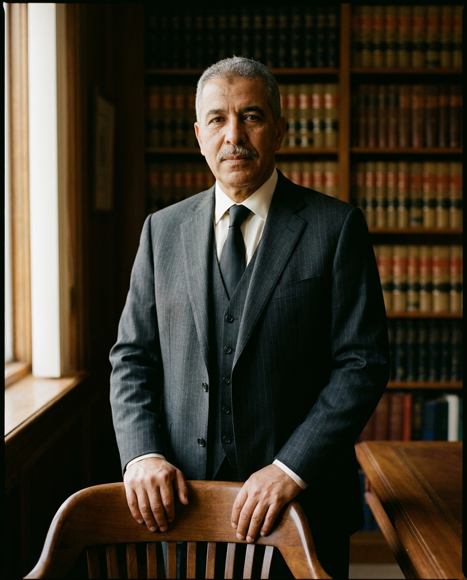 Portrait de Maître Karim Bennani — Avocat fondateur — Associé gérant. Tenue sobre, expression neutre. Format portrait 4:5.